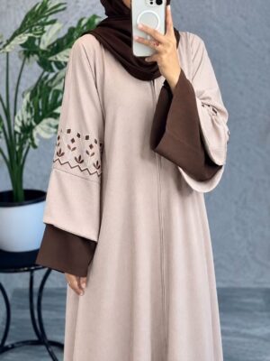 BE002 Cream 2 Abaya